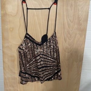 Sequin crop top tank top